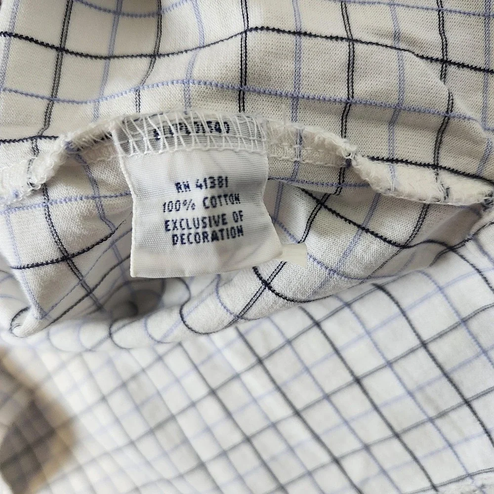 Polo Ralph Lauren Polo Shirt Mens 2XL White Check Cotton Classic Pony Logo
